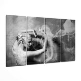 Dancing with Smoke 4 Pieces Mega Glass Wall Art (59"x36") | Insigne Art Design.